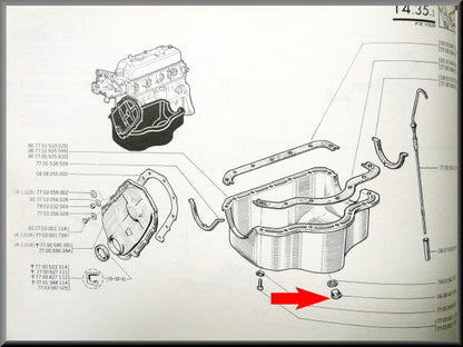 Aftapplug olie carter M16x1 5 (magnetisch) – Renault 12 – REnault 16 - OEM 0608437209A