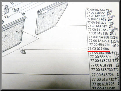 Trim panel retaining clip – Renault 12 – Renault 16 - Renault 10 - OEM 7703077004