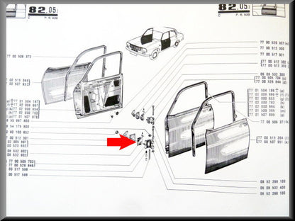 Lower door hinge filler plate (2mm)