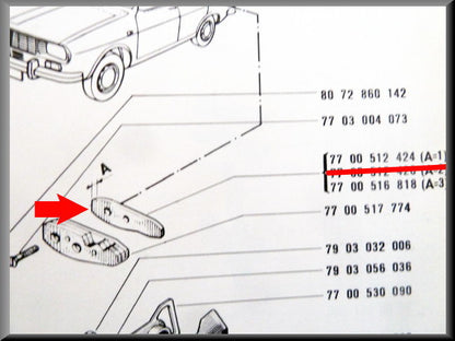 Plaque de remplissage de gâche (1mm) – Renault 12 – OEM 7700512424