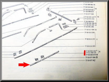 Bande chromée bas de caisse – Renault 12 – Renault 4 - OEM 7701348318
