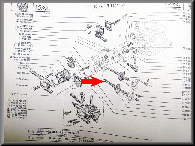 Membrane de starter – Renault 16 – OEM 7701020280