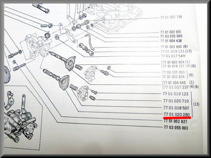 Choke membraan reparatie set – Renault 16 – OEM 7701020280A