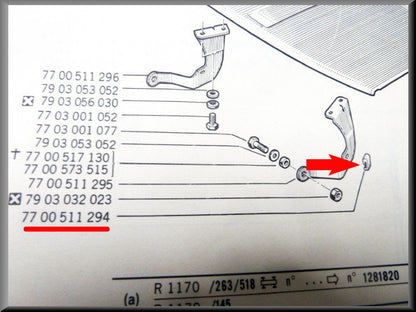 Motorkap rubber 15mm – Renault 12 – Renault 21 - Renault 25 - OEM 7700511294