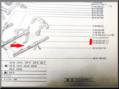 Axe pignon de marche arrière – Renault 16 – FEO 7701504266