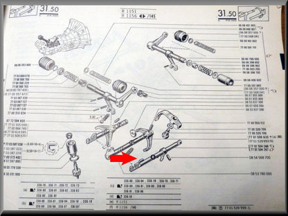 Axe pignon de marche arrière – Renault 16 – FEO 7701504266
