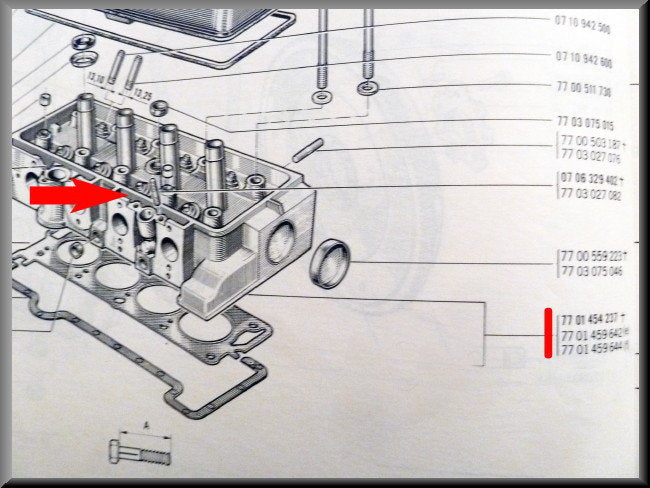 Culasse complète avec soupapes (révisée) – Renault 16 TX – OEM 7701459642A