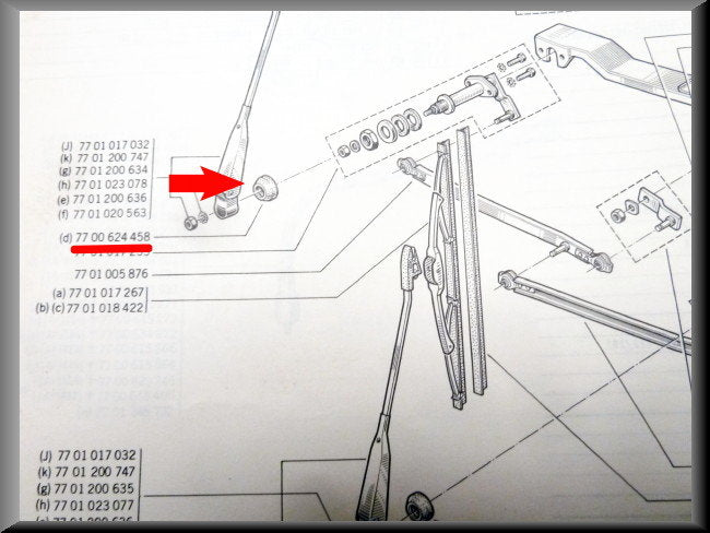 Ruitenwisser dop (kunststof) – Renault 12 – Renault 15 - Renault 17 - Renault 16 - OEM 7700624458