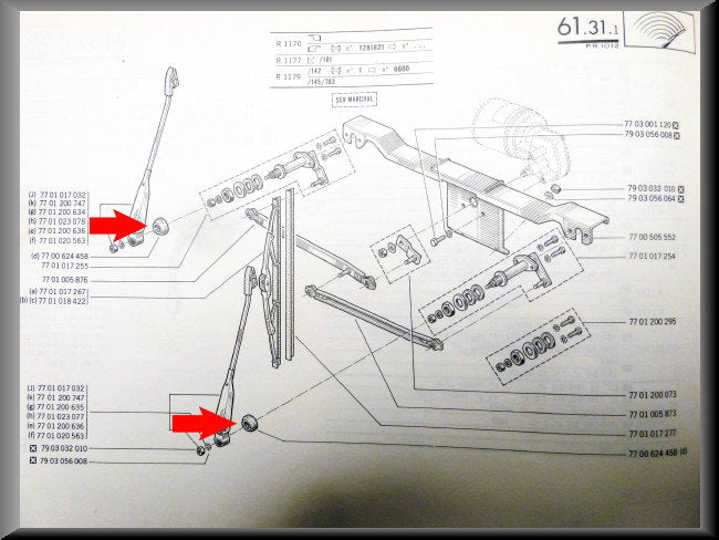 Ruitenwisser dop (kunststof) – Renault 12 – Renault 15 - Renault 17 - Renault 16 - OEM 7700624458