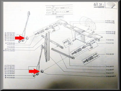 Ruitenwisser dop (kunststof) – Renault 12 – Renault 15 - Renault 17 - Renault 16 - OEM 7700624458