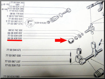 Caoutchouc de boîte de vitesses droit – Renault 12 – Renault 15 - Renault 17 - OEM 0608408500
