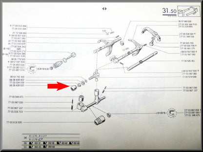 Caoutchouc de boîte de vitesses droit – Renault 12 – Renault 15 - Renault 17 - OEM 0608408500