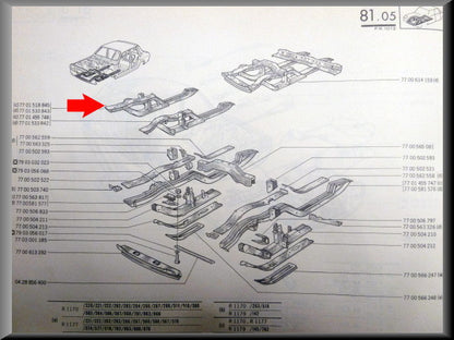 Longeron complet droit – Renault 12 – OEM 7701518845