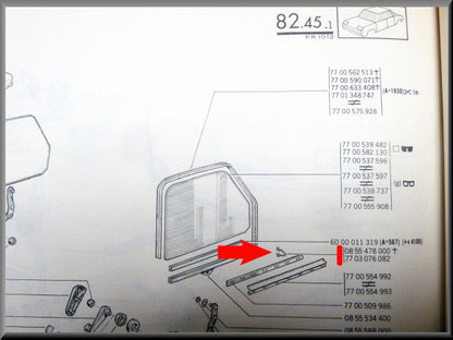 Agrafe joint de vitre de porte – Renault 12 – Renault 16 - OEM 0855478000