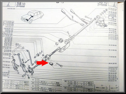 Silent bloc schakelstang – Renault 16 – Renault 12 - OEM 7700544671