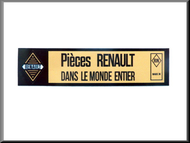 Auto sticker 2x8 cm "dans le monde entier" – Renault 12 - Renault 15 - Renault 16 -