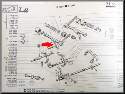 Fourchette de commande centrale (BV5) – Renault 16