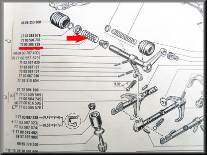 Gearbox spring (4-speed) – Renault 16 – OEM 7700500229