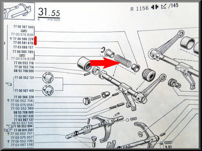 Schakelas veer (5 bak) – Renault 16 – OEM 7700566229 / 7700591676