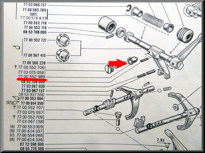 Verrouillage de marche arrière (boîte 5 vitesses) – Renault 16 – OEM 7700552989