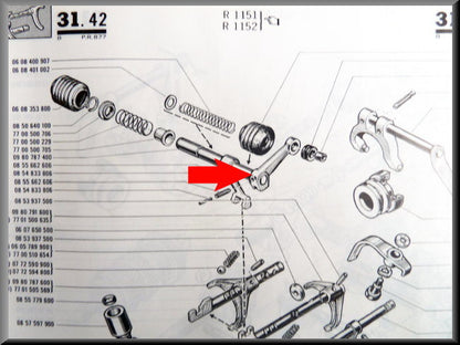 Levier de vitesses (4 rapports) – Renault 16 – OEM 888334