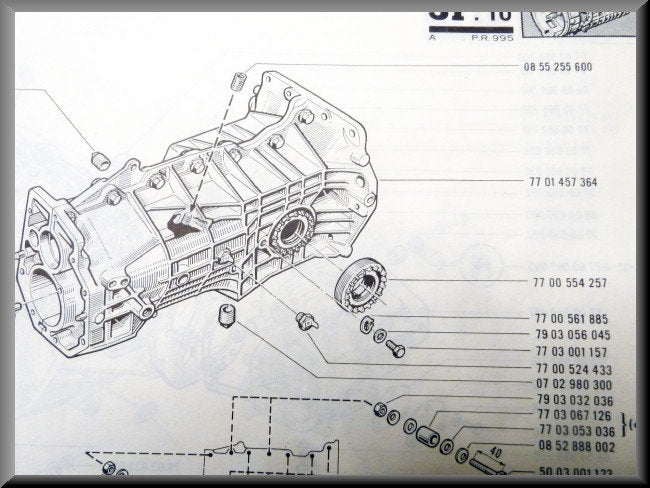 Boîtier de boîte de vitesses 4 rapports (2 moitiés) – Renault 16 – OEM 7701457364