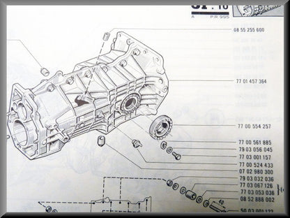 Boîtier de boîte de vitesses 4 rapports (2 moitiés) – Renault 16 – OEM 7701457364