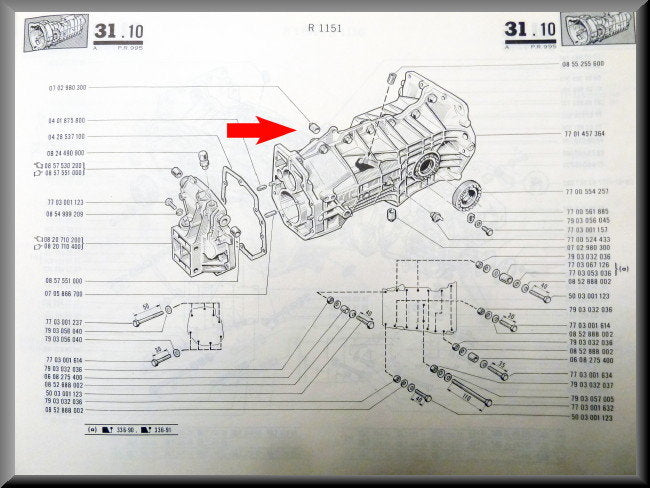 Boîtier de boîte de vitesses 4 rapports (2 moitiés) – Renault 16 – OEM 7701457364