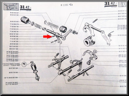 Goupille d'arrêt fourchette de commande centrale (BV 4 rapports) – Renault 16 – OEM 0855662600