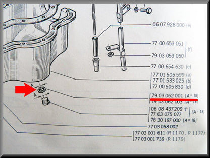 Carter plug ring 18 mm – Renault 12 – OEM 7903062001