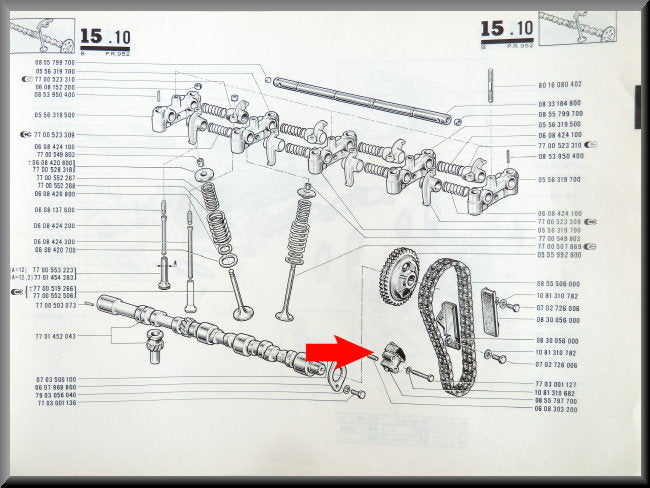 Tendeur de chaîne de distribution – Renault 12 Gordini – Renault 16 - Renault 15 - Renault 17 - OEM 7700578994 / 0855797700