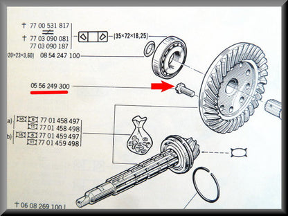 Boulon de couronne – Renault 12 – Renault 16 - Renault 15 - Renault 17 - OEM 0556249300