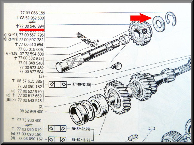 Glijlager achteruit – Renault 12 – Renault 16 - Renault 17 - OEM 7700546894
