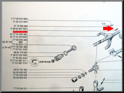 Borgpen schakelvork – Renault 12 – Renault 15 - Renault 17 -  OEM 0853937500