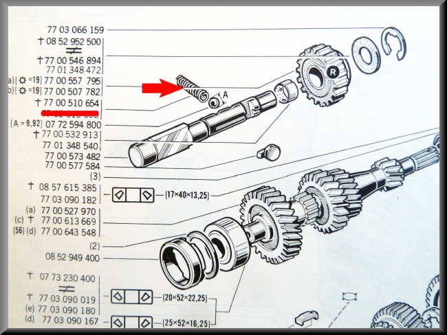 Goupille d'arrêt de vitesse – Renault 12 – Renault 16 - OEM 7700510654