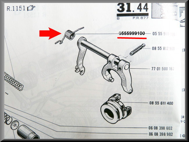 Clutch spring - Renault 16 - OEM 0555999100