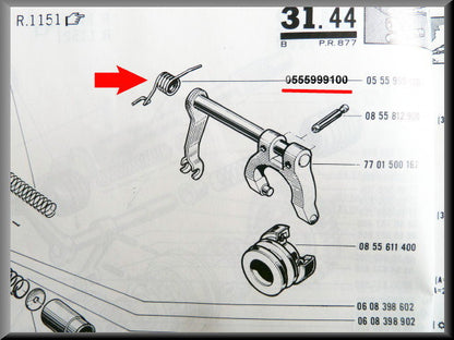 Clutch spring - Renault 16 - OEM 0555999100