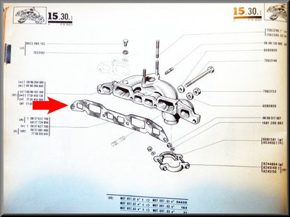 Joint collecteur admission+échappement – Renault 16 L-TL type 1 (1150-1152 1153-1157) – OEM 0857622700B