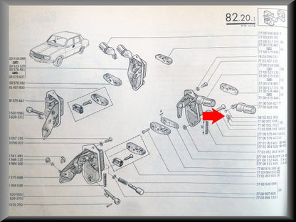 Pêne de serrure de porte – Renault 12 – Renault 4 – Renault 16 – Renault 17 – OEM 7700501598
