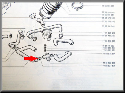 Venturi luchtslang carburatie Venturi luchtslang carburatie  – Renault 12 – Renault 15 - Renault 16 - OEM 7700527836