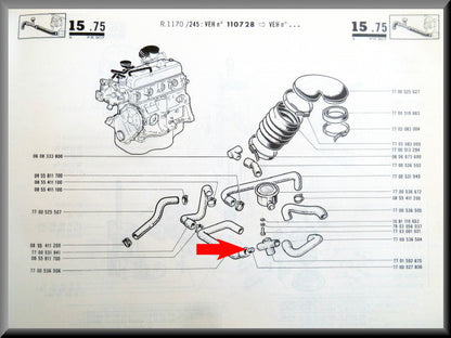 Venturi luchtslang carburatie Venturi luchtslang carburatie  – Renault 12 – Renault 15 - Renault 16 - OEM 7700527836