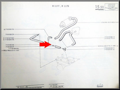 Tuyau d'air Venturi carburateur Renault 12 – OEM 7700538274