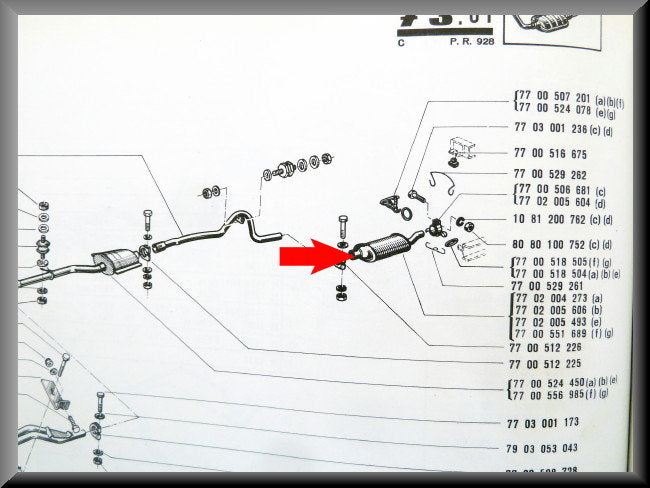 Silencieux arrière – Renault 12 – OEM 7702004273