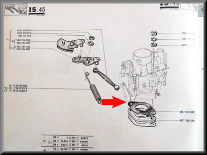 Joint d'embase de carburateur – Renault 16 (1150) – OEM 0857570600