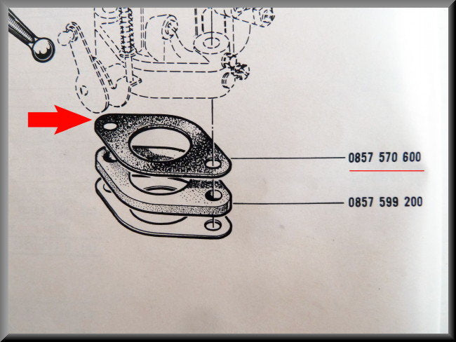 Joint d'embase de carburateur – Renault 16 (1150) – OEM 0857570600