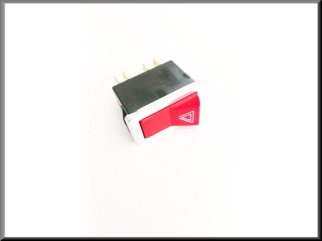 Bouton warning (rouge avec cerclage chromé) – Renault 12 – Renault 16 - Renault 4 - Renault divers - OEM 7700562638
