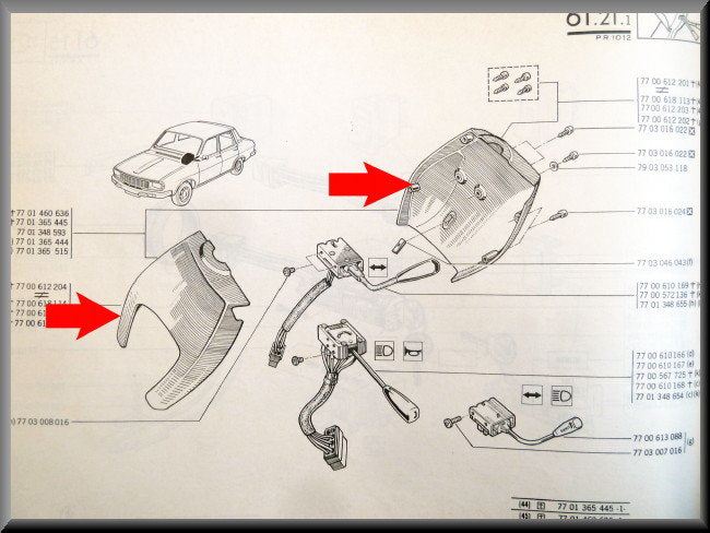 Afdekplaat stuurkolom – Renault 12 – OEM 7701365445