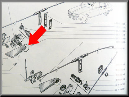 Poignée de porte avant droite – Renault 16 – OEM 0855860500 / 7700566383 – Occasion