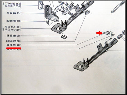 Handbrake locking pawl - Renault 16 - OEM 0608517202