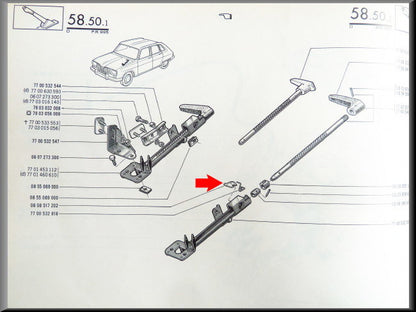 Handbrake locking pawl - Renault 16 - OEM 0608517202